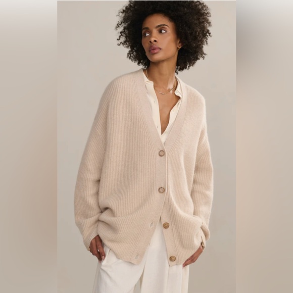 Jenni Kayne Cashmere Cocoon Cardigan Oatmeal S - Picture 1 of 2